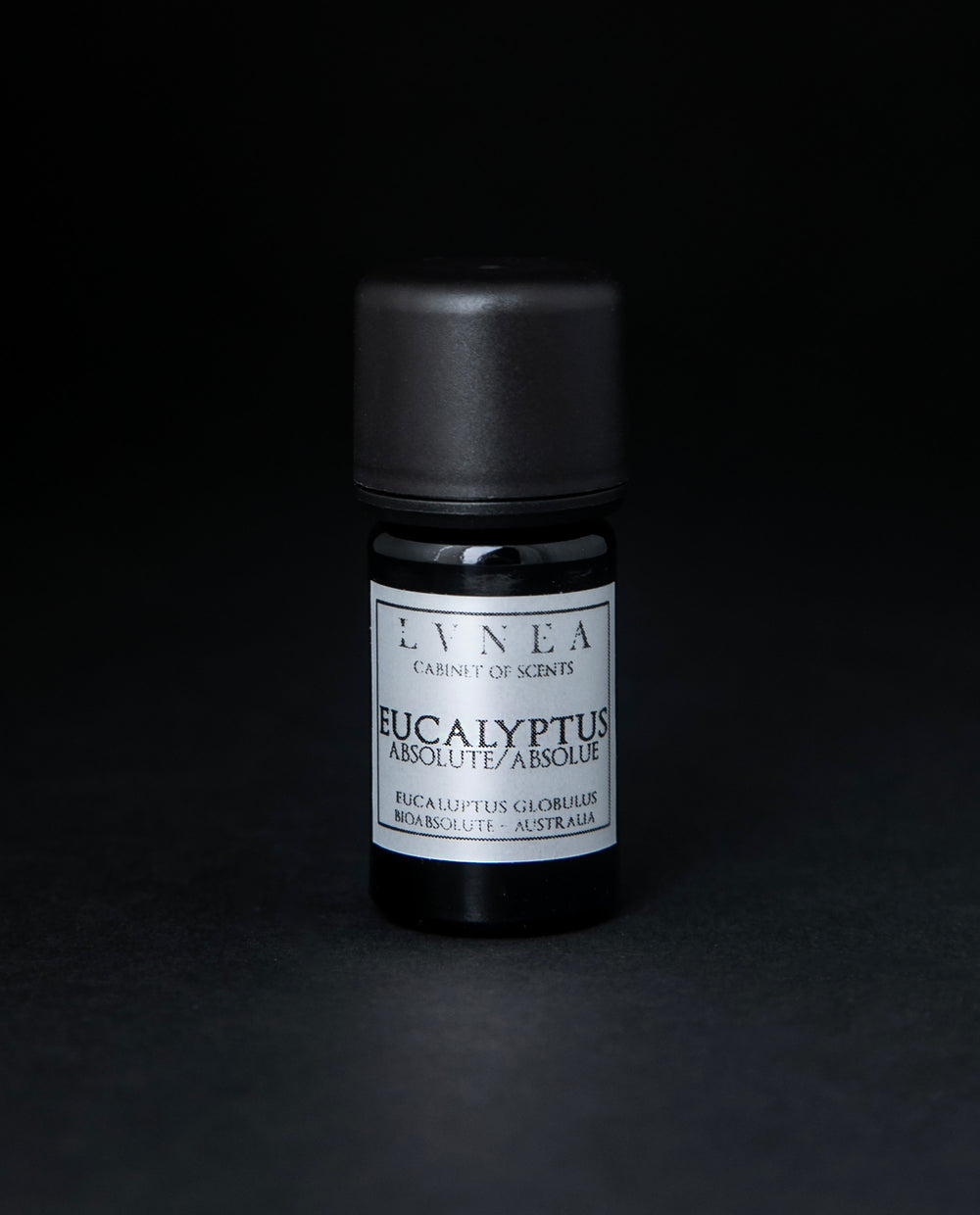 5ml black glass bottle of LVNEA's eucalyptus absolute