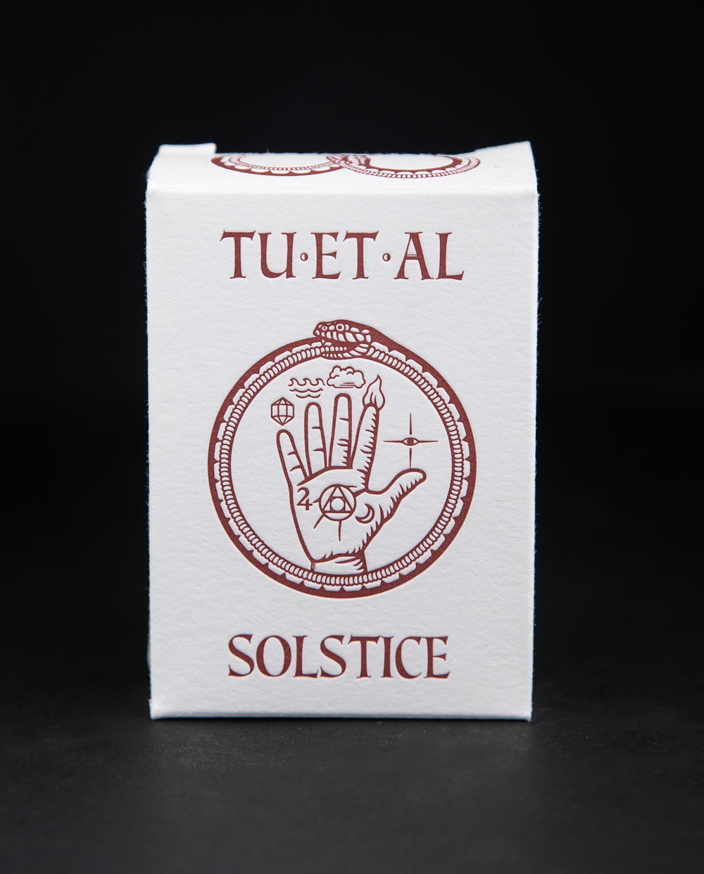 White cardboard soap box containing TU-ET-AL's 