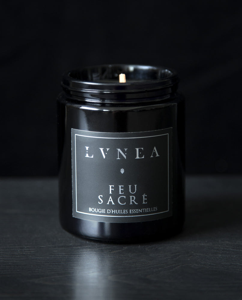 FEU SACRÉ | Essential Oil Candle - holy basil, incense, woodsmoke